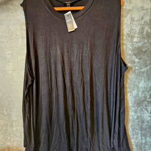 NWT Lane Bryant Sz 34/36 Black Swing Sleevless Knit Top